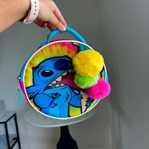 Colorful Disney stitch Character lunch Bag with Pom Poms